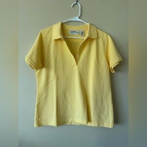 Orvis Women's Yellow Pique Polo Golf Shirt Medium